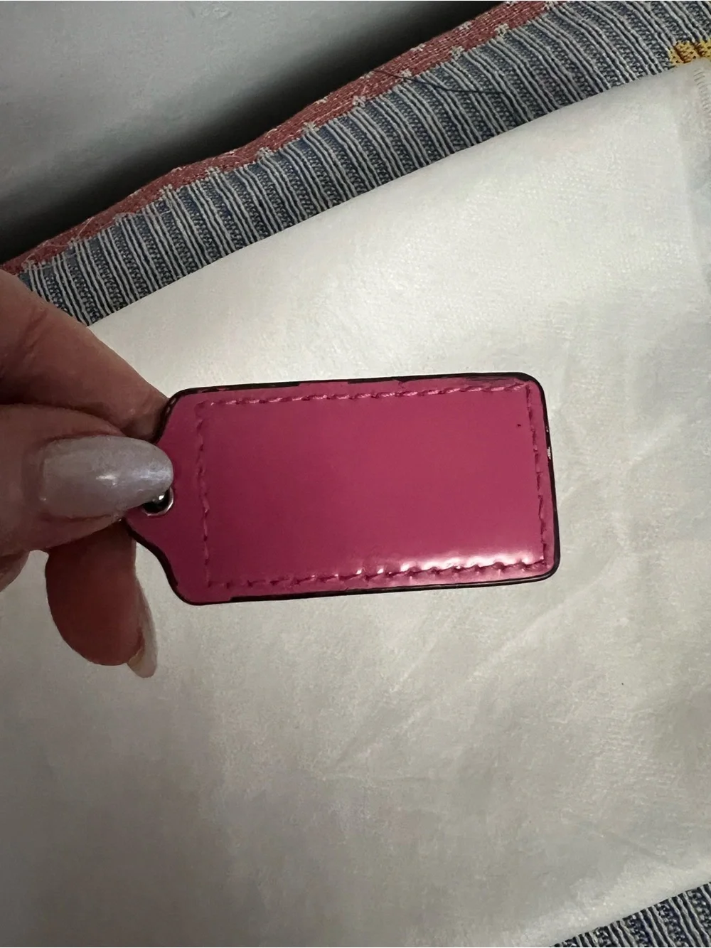 Coach Hot Pink Leather Hang Tag